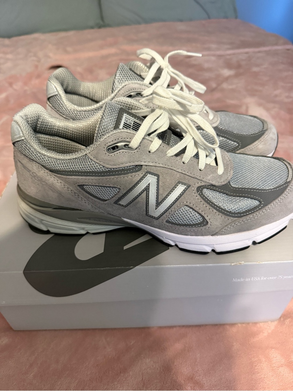 Men’s New Balance  Grey Mesh & Suede Sneakers